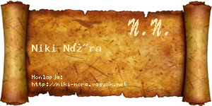 Niki Nóra névjegykártya