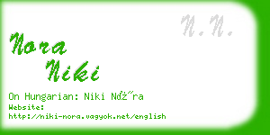 nora niki business card